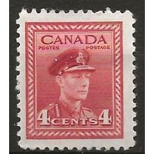 Canada 1943 SG380 4c Carmine-Lake Mounted Mint .