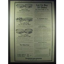 1913 Quaker Puffed Wheat & Rice Ad - Let Us Buy
