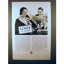 1933 AT&T Telephone Ad - Lines to A Lady!