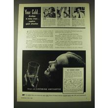 1948 Listerine Antiseptic Ad - Your coldÉ develops in many ways