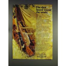 1974 Weatherby Mark V Rifle Ad - Shot Heard Round World