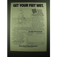 1987 Dow Jones News/Retrieval Ad - Get Your Feet Wet