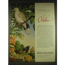 1963 Midland Bank Ad - Collared Dove and Black Redstart - John Leigh Pemberton