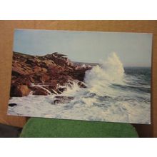 ROUGH SEAS, PULPIT ROCK, ST. MARY'S, ISLES OF SCILLY used postcard 1973 pm #