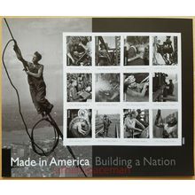 Building a Nation Man on Cable Sheet of 12 Current Rate Stamps Scott 4801