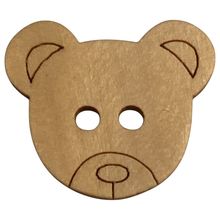 25mm Buttons Teddy Bear Head Natural Wooden Knitting Sewing Crocheting Crafts