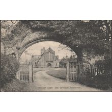 Lanercost Abbey and Gateway, Brampton, Cumberland, 1928 - Cheesbrough Postcard