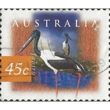 AUSTRALIA, BIRD, Jabiru, light orange 1997, 45c, #2