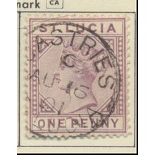 St. Lucia Stamp Scott #29, Used, Castries 1901 Cancel