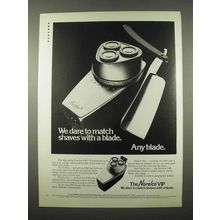 1972 Norelco VIP Electric Shaver Ad - We Dare