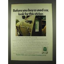 1972 Quaker State Motor Oil Ad - Look for Sticker