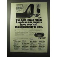 1977 Pirelli P76 Tires Ad - Opportunity to Kick