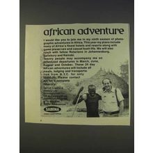 1977 Sabena Airlines Ad - African Adventure