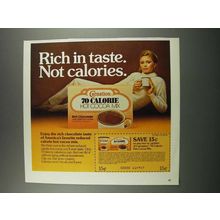 1983 Carnation 70 Calorie Hot Cocoa Mix Ad - Rich Taste