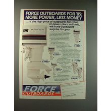 1985 Force Outboard Motor Ad - More Power!