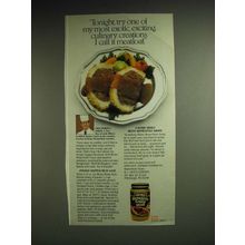 1985 Heinz Homestyle Gravy Ad - Tonight, try one of my most exotic, exciting,