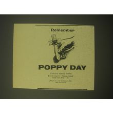1966 Poppy Day Ad - Remember Poppy Day