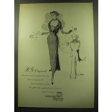 1949 Bergdorf Goodman Dress Ad - B.G. Original