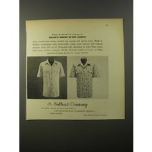 1954 A. Sulka Sport Shirts Ad - Enjoy the leisure of summer
