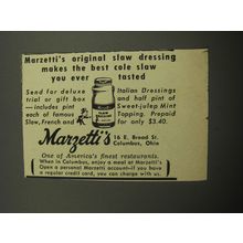 1957 Marzetti's Slaw Dressing Advertisement - Makes the best cole slaw