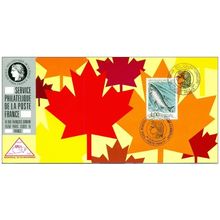 072 Carte officielle Exhibition Montreal 1990 France FDC Poisson Saumon Erable