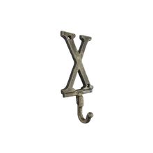 Pack Of 2] Rustic Gold Cast Iron Letter X Alphabet Wall Hook 6""