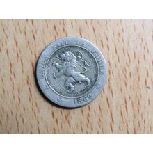 Belgium 1862 5 Centime Belgie (Dutch - Flemish Text) Coin