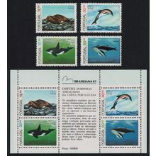 Portugal Whale Dolphin Monk Seal Marine Mammals 4v+MS 1983 MNH SG#1928-1932