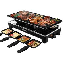 CUSIMAX Raclette Grill Electric Grill Table Portable 2 in 1 Korean BBQ Grill Ind