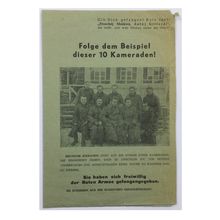 Original WW2 Soviet/Russian Air Drop Propaganda Leaflet. - Code 736. - 1942.
