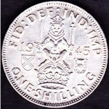 1945 Great Britain 1 Shilling Silver Coin Scottish