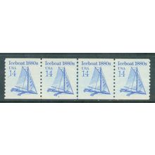 2134 14c Iceboat Fine MNH Dry Gum PNC 3/3+1 V0780