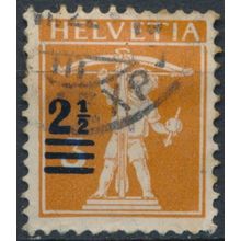 William Tell's Son surch: 2½c on 3c - Switzerland 1921 - FH - MiNr 156 (A)