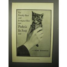 1908 Packer's Tar Soap Ad - Kitten, Don't Scratch