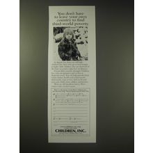 2003 Children, Inc. Ad - You don't have to leave your own country