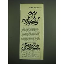 1971 Virginia State Travel Service Advertisement - Oh! Virginia