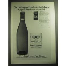 1974 B&G Barton & Guestier Wine Ad - You can. Buy good French wine