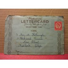 YORK. vintage used 6 view GRAVURE Lettercard by Photochrom 1955 pm /