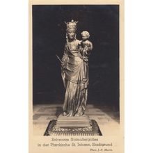 Our Lady Of St Johann Stadtgrund German Statue Antique Religious Postcard