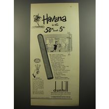 1952 Dunhill Cigars Sampler Ad - Havana is at 50th and 5th