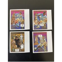 Madagascar 1989 / 1993 ND INVERTED Surch Mi. 1543 - 1546A Italia 1990 Football