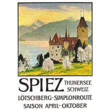 Spiez Thunersee Schweiz Lotschberg Castle Switzerland Poster Postcard