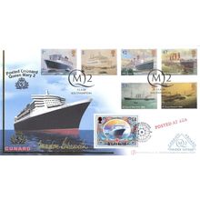 Commodore Warwick HMS Cunard LTD TO 50 Queen Mary 2 Hand Signed FDC