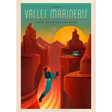 SPACEX POSTERS Retro Mars Prints, Olympus Mons, Valles, Phobos (4) Poster Canvas