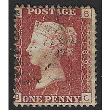 GB 1858 QUEEN VICTORIA 1d RED PLATE 189 USED SG43 / 44 " BC "