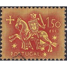 PORTUGAL, Seal of King Dinis, horseback, orange 1953, 1.50 Esc #2,