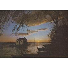 Valencia Sunset at La Albufera 1980s Rare Postcard