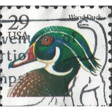 USA, BIRD, Wood Duck, Aix sponsa, white 1991, 29c