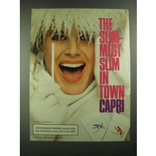 1988 Capri Cigarettes Ad - The Slimmest Slim in Town