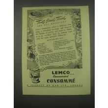 1949 Oxo Lemco Consomme Ad - recipe for Aspic jelly